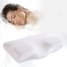 Almohada de espuma viscoelástica para uso en la cama, cojín para la cama de espuma de rebote lento en forma de mariposa, con soporte cervical para el cuello, tamaño de 50x30cm 2024 - compra barato