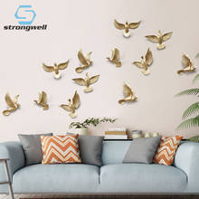 Strongwell-Decoración de pared de Paloma 3D europea, figurita de pájaros, Fondo de TV, arte de pared, decoración del hogar para sala de estar, regalo de boda 2024 - compra barato