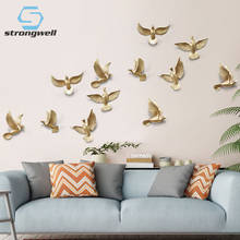 Strongwell europeu 3d pombo decoração de parede birdie estatueta tv fundo arte da parede sala estar decoração casa presente casamento 2024 - compre barato