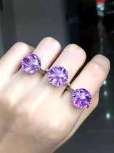 Real and Natural Amethyst Wedding Engagement Rings For Women 925 Sterling Silver Ring 2024 - buy cheap