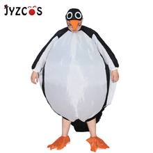 Jyzcos fantasia de pinguim inflável para adultos, para mulheres homens, cosplay, festa, animal, mascote, dia das bruxas, palco, clube, fantasia, traje de ar 2024 - compre barato