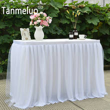 Tulle table skirt for baby shower chiffon gauze bridal veil table skirting party wedding home decoration birthday party 2024 - buy cheap