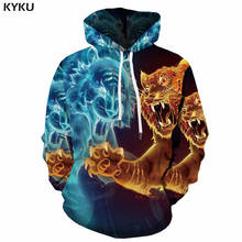 KYKU-sudaderas con capucha en 3d para hombre, sudaderas con capucha de Tigre, Sudadera con capucha de Animal de Anime, suéter estampado de Yin y Yang, estampado en 3d 2024 - compra barato