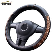 steering wheel cover Genuine Leather car steering wheel cover sport steering wheel ronnd and D Style Diameter 38cm best quality 2024 - buy cheap