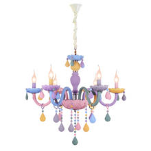 Candelabro de cristal de arcoíris nórdico moderno, vela europea para habitación de niños y niñas, decoración del hogar para dormitorio de princesa 2024 - compra barato