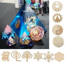 10Pcs 6.8cm 7 Chakra Copper Energy Tower Orgonite Sticker Flower Life Tree Pyramid Epoxy Resin Material Jewelry Making 2024 - buy cheap