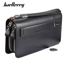 baellerry Luxury Long Men's Leather Wallet With Strap Large Capacity Man Clutch Money Bag With Coin Pocket For Male Card Holder 2024 - buy cheap