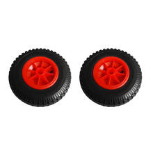 1 Pair 10''/ 25.4cm Outer Diameter Replacement Puncture Proof Rubber Tyre on Red Wheel for Kayak Canoe Trolley/Trailer/Cart 2024 - buy cheap