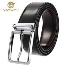 VATLTY-Cinturón de piel de vaca 2020 Natural para hombre, con hebilla de metal duro, cinturones oficiales de cuero genuino para hombre, cinturón de negocios informal B5204 2024 - compra barato
