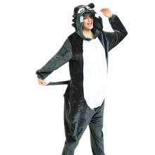 Halloween Costume Anime Cosplay Kigurumi Adult Wolf Onesies Jumpsuit Warm Hooded Pajamas For Women Men 2024 - buy cheap