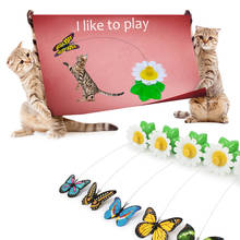 Игрушка для кошек, электрическая вращающаяся красочная бабочка, птица, забавная фотография, сиденье для домашних животных, кошачья кожа, Интерактивная деталь 2024 - купить недорого