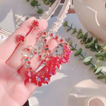 Crystal Big Stud Earrings Women Jewelry Fashion Girls' Collection Earring 2024 - buy cheap