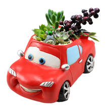 Vaso de resina modelos de carro retrô com desenhos, vaso de flores, cor doce, vaso de resina adorável, decoração para casa 2024 - compre barato