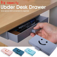 Under desk storage drawer desk bottom paste storage box large capacity student pencil case hidden smiley drawer pen case 2024 - buy cheap