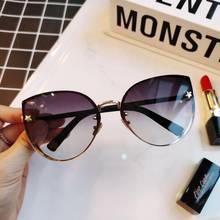 Metal Thick Frame Cat Eye Sunglasses Women Fashion Shades Steampunk Hipster Sexy Sunglasses Green Mirror Lady Adumbral Glasses 2024 - buy cheap
