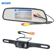 DIYKIT-Monitor de espejo retrovisor para coche, de 5 pulgadas pantalla HD, impermeable, visión trasera, IR, cámara de visión nocturna 2024 - compra barato