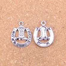Pingentes antigos para ferraduras 24x18mm, 54 peças, amuletos, joias vintage de prata tibetana, faça você mesmo para pulseira e colar 2024 - compre barato