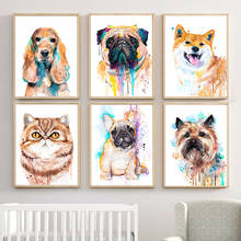 Akita Dog French Bulldog Cat Animal Wall Art 5D DIY Poured Glue Diamond Painting Kits Scalloped Edge Nordic Living Room Decor 2024 - buy cheap