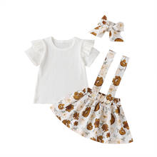 Summer Baby Kid Girl Clothes Ruffles T-shirt+Strap Skirt 2pcs Lovely Children Girls Outfits Clothing Set 2024 - buy cheap