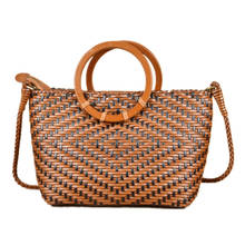 Hand-woven 100% Genuine Leather Woven Shoulder Bag Vintage Shopping Bag Crossed Tote Bags  large capacity bucket bag2021 new 2024 - buy cheap