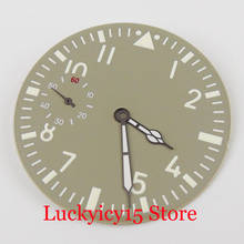 PARNIS-esfera de reloj Nologo gris, agujas de reloj compatibles con ETA 6497 6498, movimiento bobinado a mano 2024 - compra barato