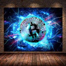 Modern Abstract Graffiti Bitcoin Canvas Painting Posters and Prints Wall Art Pictures for Living Room Home Decoration Unframed 2024 - buy cheap