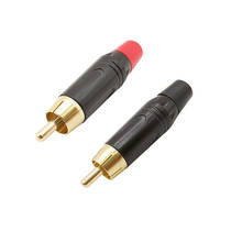 2pcs RCA Male Connector High Quality Gold Plating RCA Plug Audio Adapter Black&Red Pigtail Speaker 2024 - buy cheap
