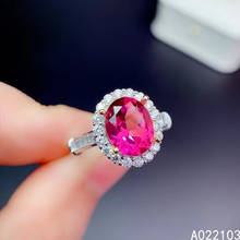 KJJEAXCMY ювелирных изделий 925 пробы серебро инкрустированные натуральный розовый топаз роскошный романтический для женщин овальный камень кольцо поддержки проверки 2024 - купить недорого