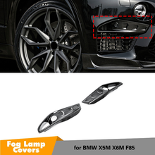 Carbon Fiber Fog Lamp Trim Cover for BMW F85 X5M F86 X6M M Sport SUV 4 Door Front Bumper Fog Light Cover Frame Trim 2014-2018 2024 - buy cheap