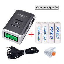 PALO 1.2V NI-MH 3000mAh AA rechargeable batteries for camera toy + LCD smart AA battery charger for AA AAA rechargeable battery 2024 - buy cheap