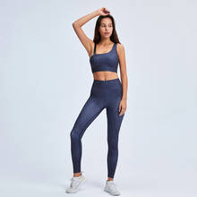 Women's Yoga Suit Sportswear Oblique Shoulder Bra Leggings Leopard Print Workout Clothes Gym Running Sports Set Female Buttocks 2024 - buy cheap