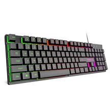 Teclado para jogos com fio usb, teclado luminoso e flutuante com iluminação de fundo, 104 teclas, dropshipping 2024 - compre barato