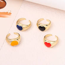 Новые корейские винтажные кольца в форме сердца золотого цвета металлические полые кольца для женщин женское минималистичное парное кольцо на палец ювелирные изделия в подарок 2024 - купить недорого