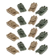 1/144 Plastic battle tank models prebuilt ww2 military vehicle toys set for kids boys, 2 types, pack of 16 2024 - buy cheap