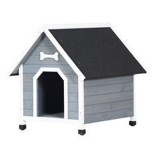 Casinha para cães e animais de estimação, abrigo de madeira para o ar livre, canil à prova d'água, 78x84x83.5cm, cinza [estoque nos eua] 2024 - compre barato