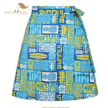 Exotic Tiki Pattern Women Skirts SS0015 Blue Green  Clothing Sexy Summer Sarong Beach Wrap Skirt Jupe Falda 2024 - buy cheap