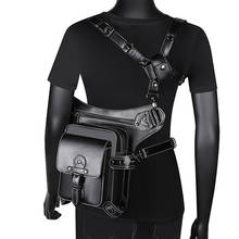 Bolsa feminina vintage steampunk, bolsa de ombro rebites estilo punk gótico e preta de couro para motocicleta 2024 - compre barato