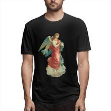 2020 хлопок Футболка Херувим улыбающаяся ангельская рубашка новое поступление мужская одежда индивидуальность принты короткий рукав 2024 - купить недорого