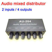 Stereo audio Signal Mixer Board 2 Way Input 4 Way Output Drive headphone power amplifier Mixing Board w Tone Control 2024 - buy cheap