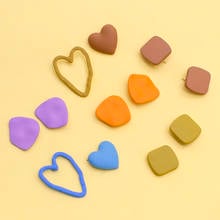 Lifefontier Candy Colors Irregular Stud Earrings for Women Cute Geometric Square Earrings Korean Fashion Summer Jewelry 2021 2024 - buy cheap