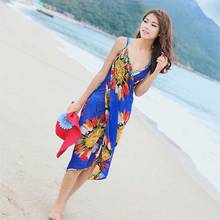 2022 Beach Cover Up Floral Backless Bikini Cover Up Thin Sexy Swimwear Women Robe De Plage Beach Bathing Suit Cover Ups YC937456 2024 - buy cheap