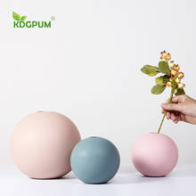 Modern Handmade Ceramic Vase Nordic Ins Wind Countertop Geometric Round Flower Pot Creative Simple Home Decoration Ornaments 2024 - buy cheap