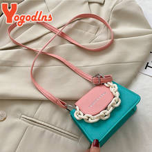 Yogodlns-Bolso cruzado de Color contrastante para mujer, bandolera pequeña con solapa, a la moda, bolso de hombro de cuero de PU 2024 - compra barato
