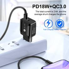 PD18W + QC3.0 Fast Charge Mobile Phone Charger With LED EU/US/UK Plug For Most SmartPhones Tablet For Home Travel Office 2024 - buy cheap