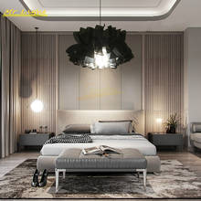 Luminária pendente de tecido moderno, com luzes led para decoração interna, sala de estar, quarto, loft, cozinha 2024 - compre barato