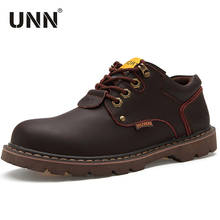 UNN Oxford Shoes Waterproof Safety Work Shoes Man Sneakers Mens Anti-slip Split Leather Retro Bottom Lace Up Martin Shoes 2024 - buy cheap