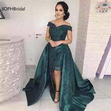 Vestido de noche con cuello en V para mujer, vestido de noche Formal con perlas hermosas de estilo árabe, verde esmeralda, 2021 2024 - compra barato