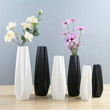 Vaso de cerâmica moderno, simples, branco/preto, vaso de flores, original, moda europeia, presente de casamento, decoração para casa 2024 - compre barato