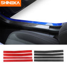 SHINEKA Carbon Fiber Sticker For Dodge Charger Car Inner Door Sill Scuff Plate Protect Guard Accessories For Dodge Charger 2015+ 2024 - buy cheap