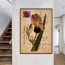 O selo do vintage tem uma fruta com flores posters da lona impressão da arte da parede pintura moderna nordic miúdo quarto decoração imagem 2024 - compre barato